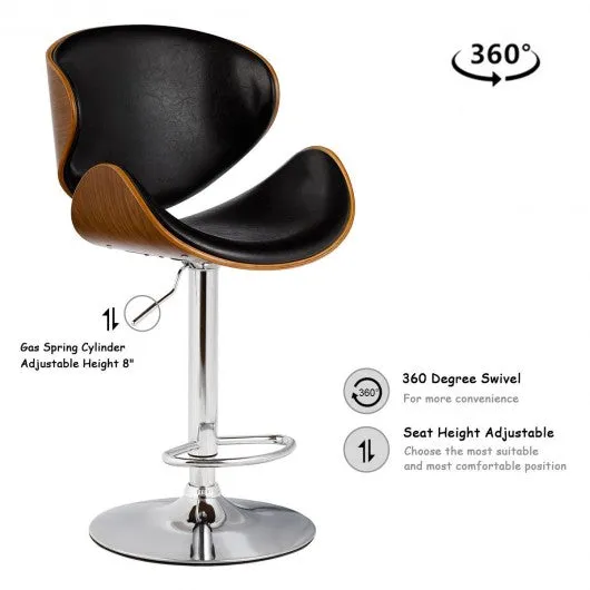 1 PC Adjustable Swivel Bentwood Bar Stool