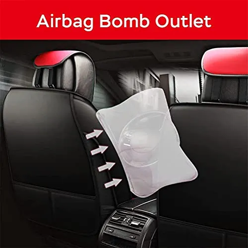 Front & Rear Seat Covers for Chevy Chevrolet Bolt EV EUV Car Seat Cover Luxury PU Leather Sporty Breathable Comfortable Red×Black
