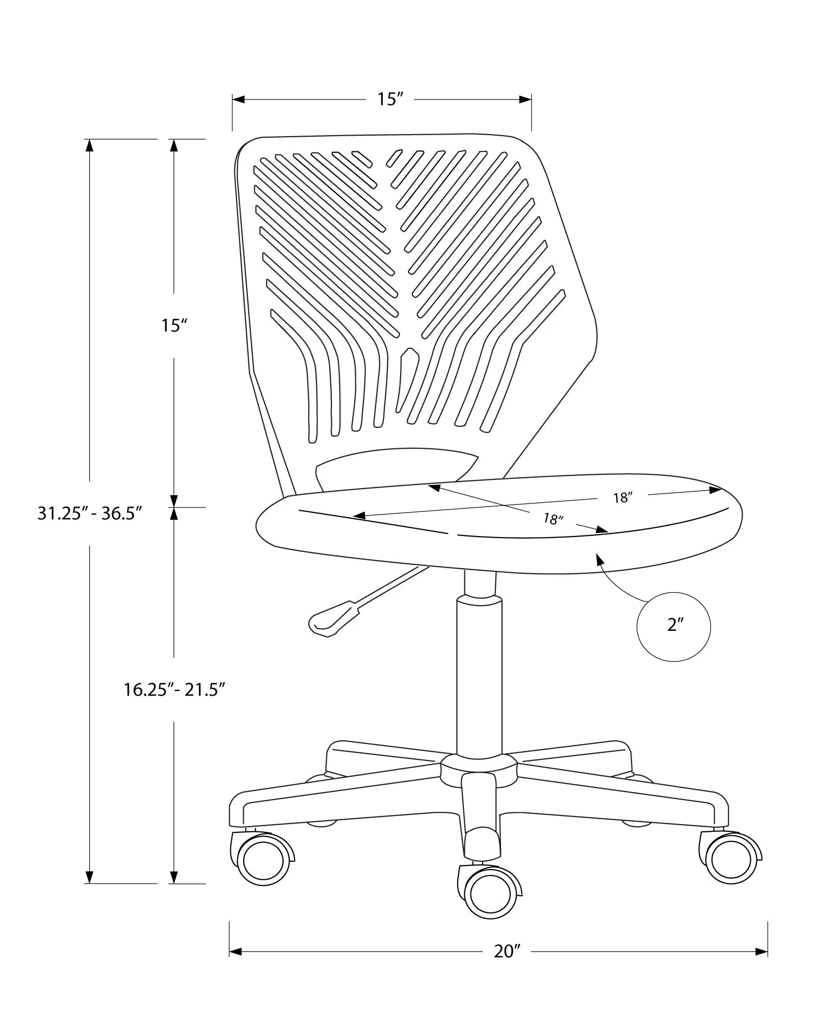 Office Chair - Black Juvenile / Black Base On Castors