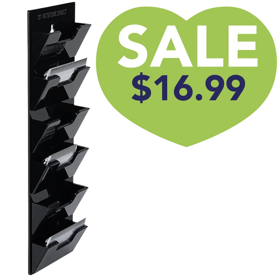Wall Wide 6 Blades Holder Black by PetStore.Direct